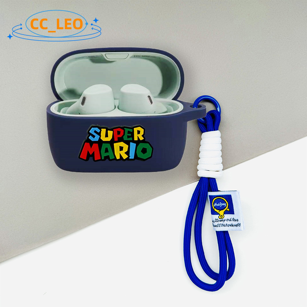 For Jabra Elite 4 Active Case Cartoon Snoopy Mario Lanyard Pendant Charm Silicone Soft Case Jabra El