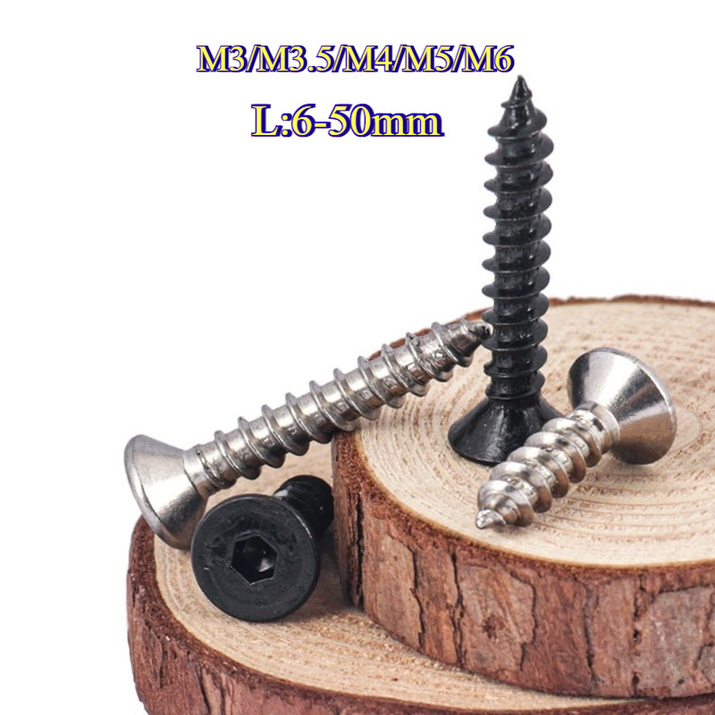 [ZQ-PH] หัวจมเหล็กคาร์บอนนิกเกิล/สีดําหกเหลี่ยมแตะตัวเอง M3/M3.5/M4/M5/M6