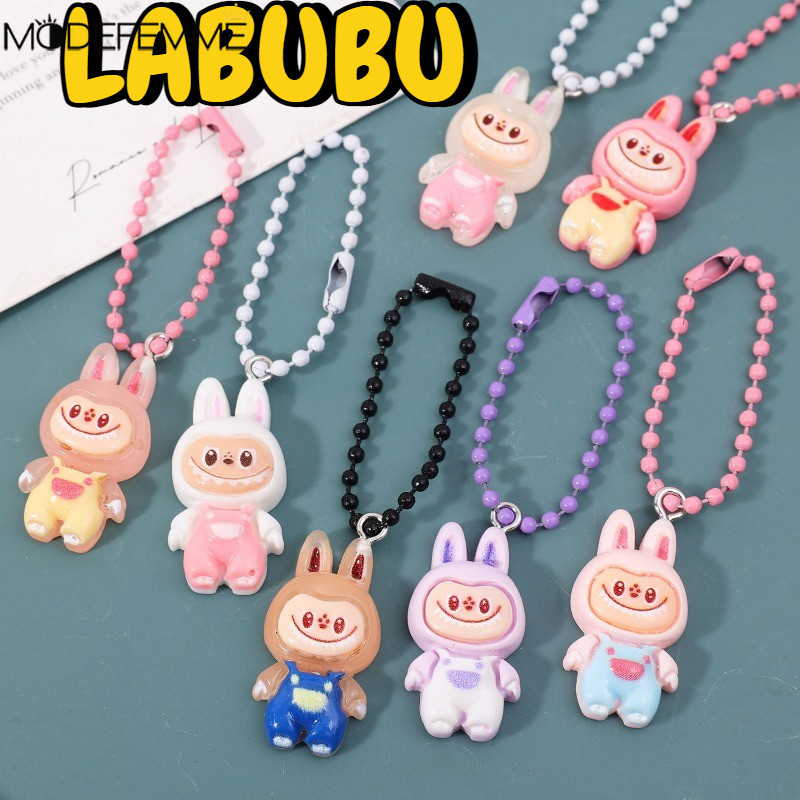 พวงกุญแจเชือกเส้นเล็ก Labubu - การ์ตูน, DIY, น่ารัก - จี้พวงกุญแจลูกปัด - ของขวัญวันเกิดเด็ก - เครื่องประดับกุญแจ - พวงกุญแจโทรศัพท์มือถือ