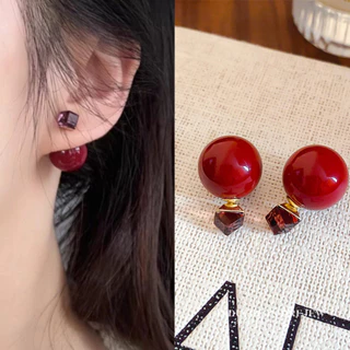 T Classy Elegant Geometric แฟชั่น Love Pearl ต่างหู Retro High-End สไตล์ใหม่ต่างหูต่างหูเครื่องประดับ