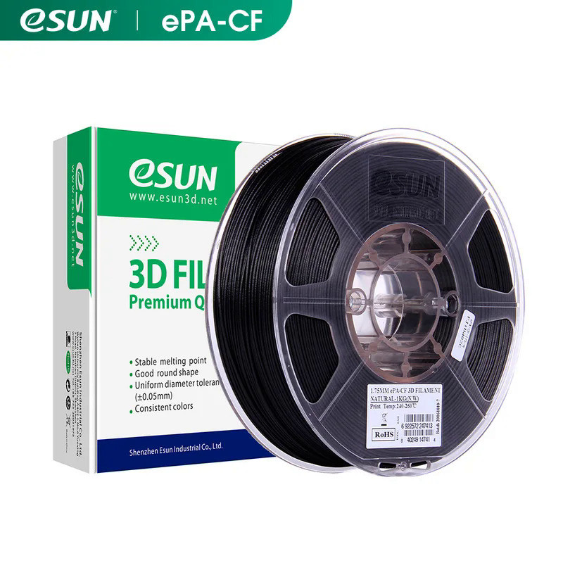 eSUN Carbon Fiber Filled Nylon Filament ePA-CF 1.75mm 3D Printer Filament,1KG 2.2LBS Spool 3D Printi