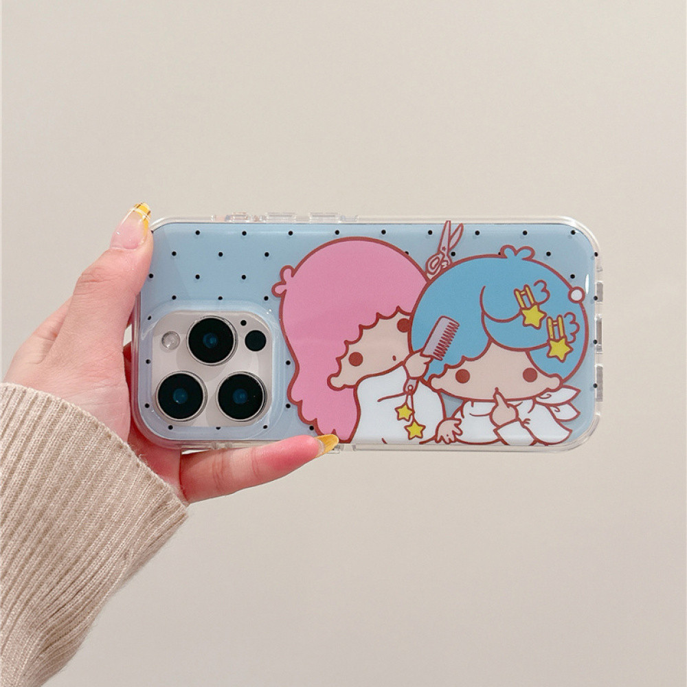 Ins อะนิเมะน่ารัก Sanrio Little Twin Stars เคสโทรศัพท์ Blue Star Love Heart ลูกปัดสําหรับ IPhone 16 Pro Max 16 Pro 16 15 14 Pro Max 13 รอบขอบกันกระแทก Hard IMD ฝาหลัง ราคา ถูกที่สุด ดีลบีเคเค แกลเลอรีภาพที่ 5
