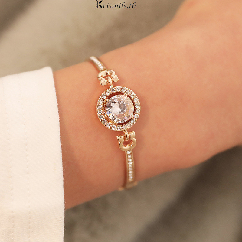 COD-ในไทย💖สร้อยข้อมือแบบเต็มรูปแบบอารมณ์ที่เรียบง่าย Glitter Diamond Bracelet เครื่องประดับสร้อยข้อม