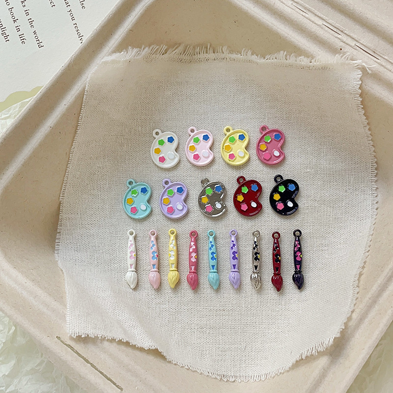 ชุดอุปกรณ์ DIY สร้อยคอ สร้อยข้อมือ จี้วาดมือด้วยพู่กันสไตล์ศิลปะโดปาไมน์ วัสดุโลหะผสม - เครื่องประดับทำมือสร้างสรรค์