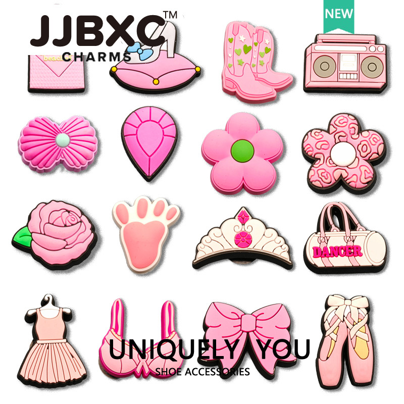 JJBXC cross จิบบิท หัวเข็มขัดสาวสีชมพู เครื่องประดับ จิ๊บบิท ตัวติดรองเท้า cross