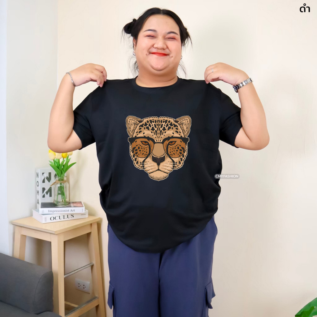เสื้อยืด คอกลม แขนสั้น ไซส์จัมโบ้ อกหน้าผ้า 50 นิ้ว รูปที่ 3