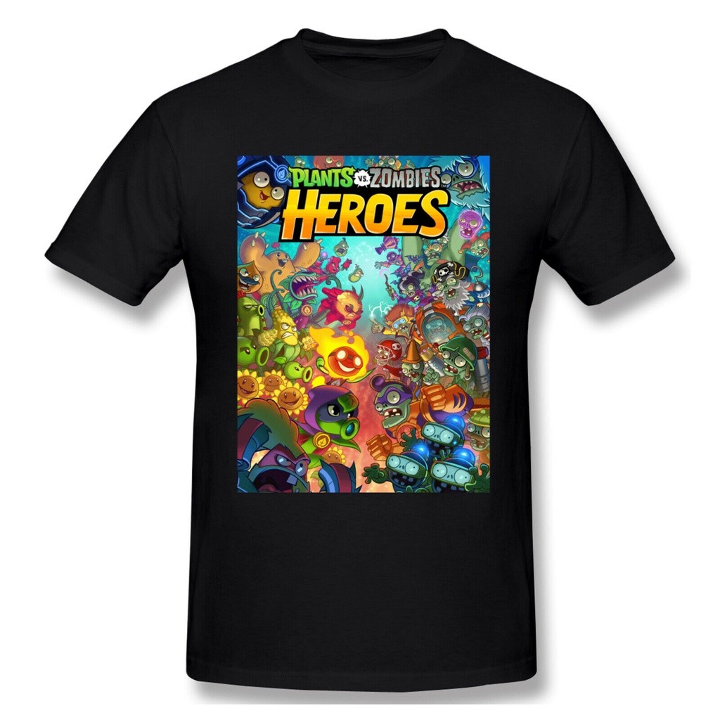 เสื้อยืดแขนสั้น คอกลม ผ้าฝ้าย แบบนิ่ม พิมพ์ลาย Plants Vs Zombies สําหรับผู้ชายS-5XL 🚀พร้อมส่ง