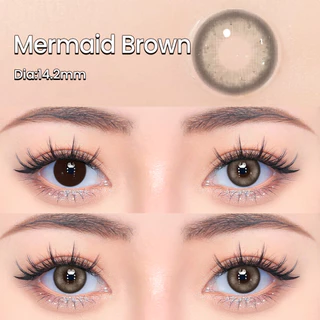 คอนแทคเลนส์ [0.00~-6.00] UYAAI Milk Ball series คอนแทคเลนส์สี 14.0mm Black Brown สีเขียว คอนแทคเลนส์รายเดือน