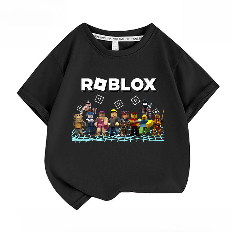 (จัดส่งตลอด 24 ชั่วโมง)เสื้อยืดเด็กลายการ์ตูน เสื้อยืดเด็กผู้ชาย ROBLOX เสื้อเด็ก  สบายและนุ่ม ตัดเย็บดี