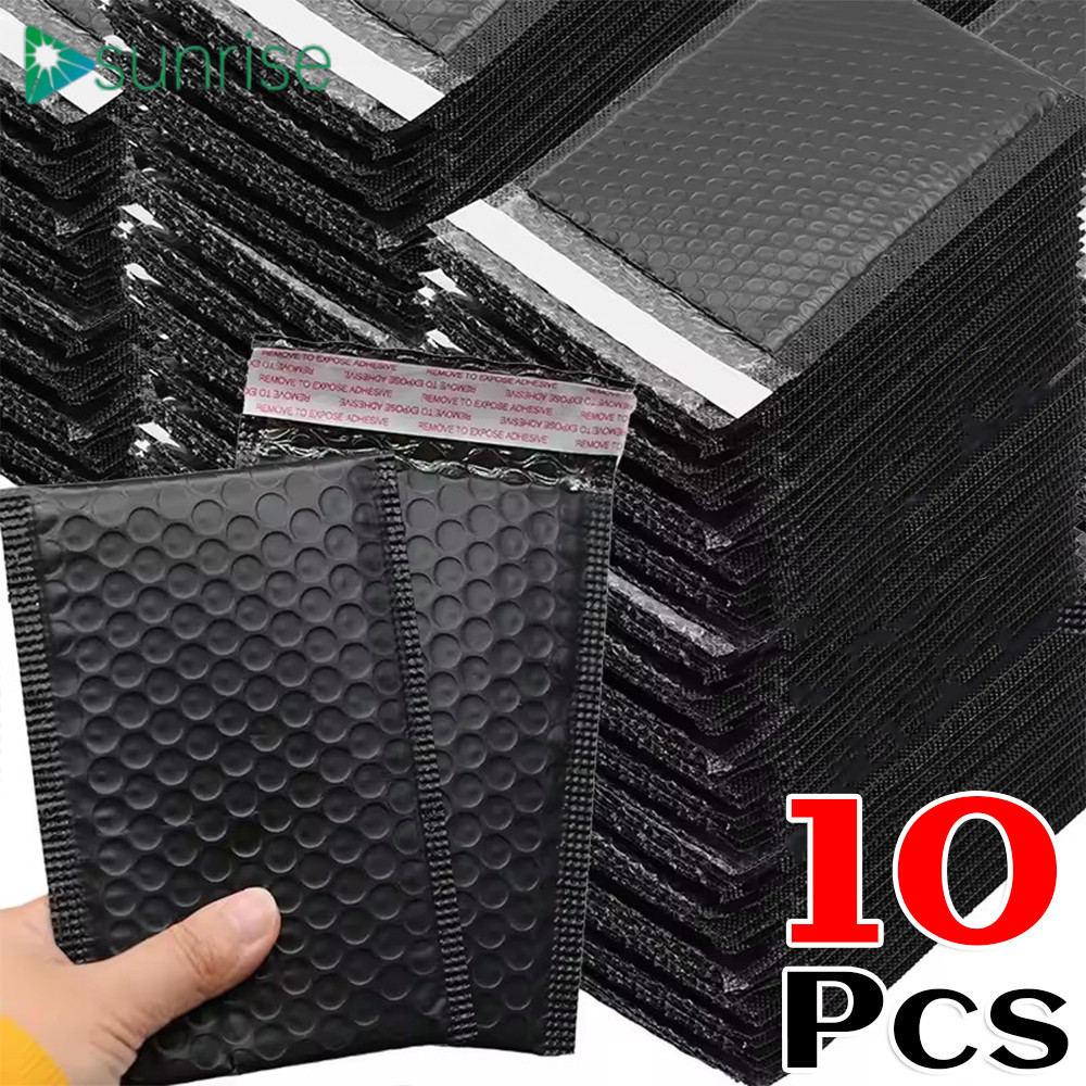 ซองกันน้ําขนาด 11x13 ซม.-18x23 ซม. พร้อมซีลด้วยตนเอง, ไปรษณีย์ฟองสีชมพู/ดําแพ็คจํานวนมาก | ทนทานสําหรับ E-commerce/Logistics บรรจุภัณฑ์ 10 ชิ้น