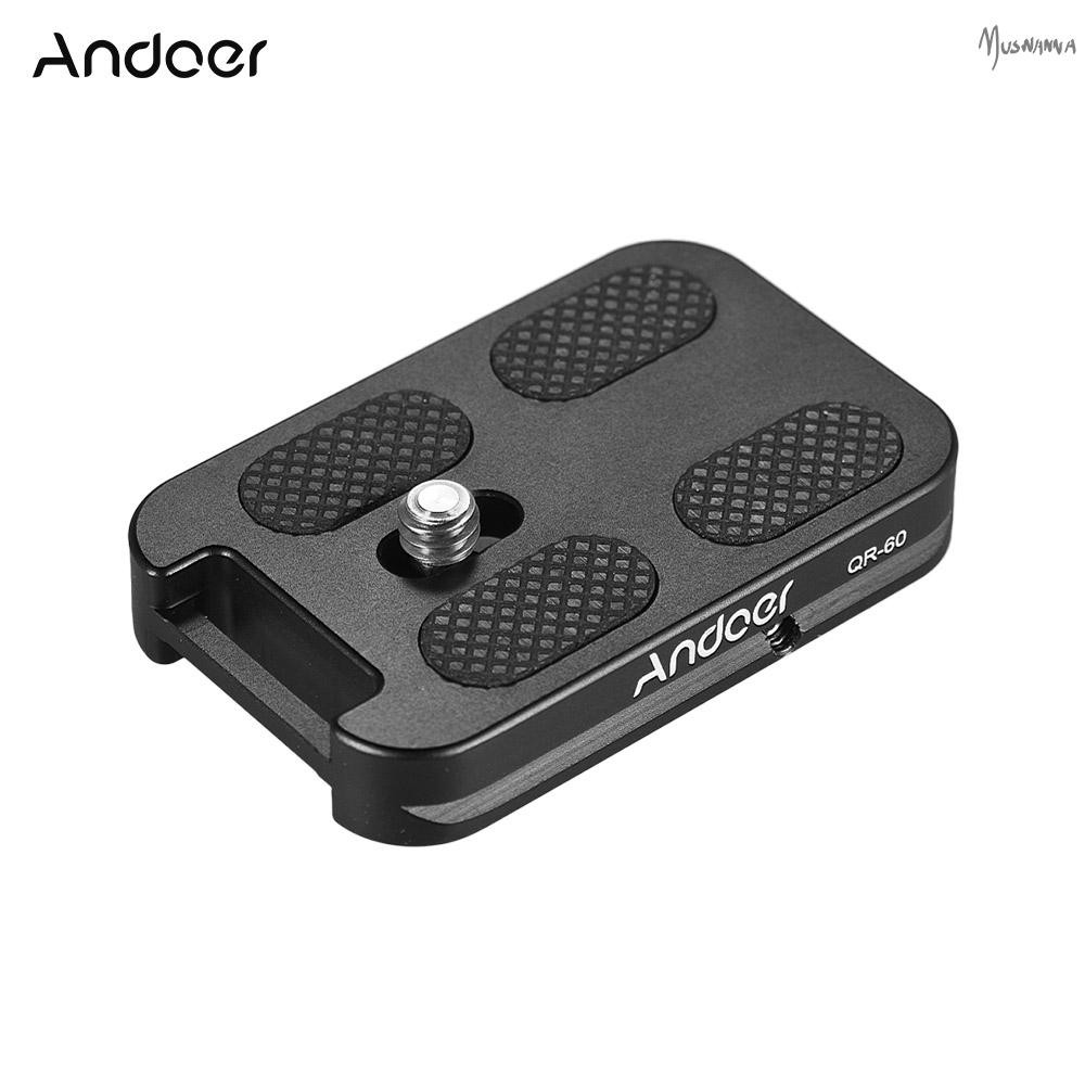 Andoer QR-60 อลูมิเนียม Universal Quick Release แผ่น 1/4 "สกรู Mount สิ่งที่แนบมา Loop สําหรับ Quick Release แผ่น Muswn-1