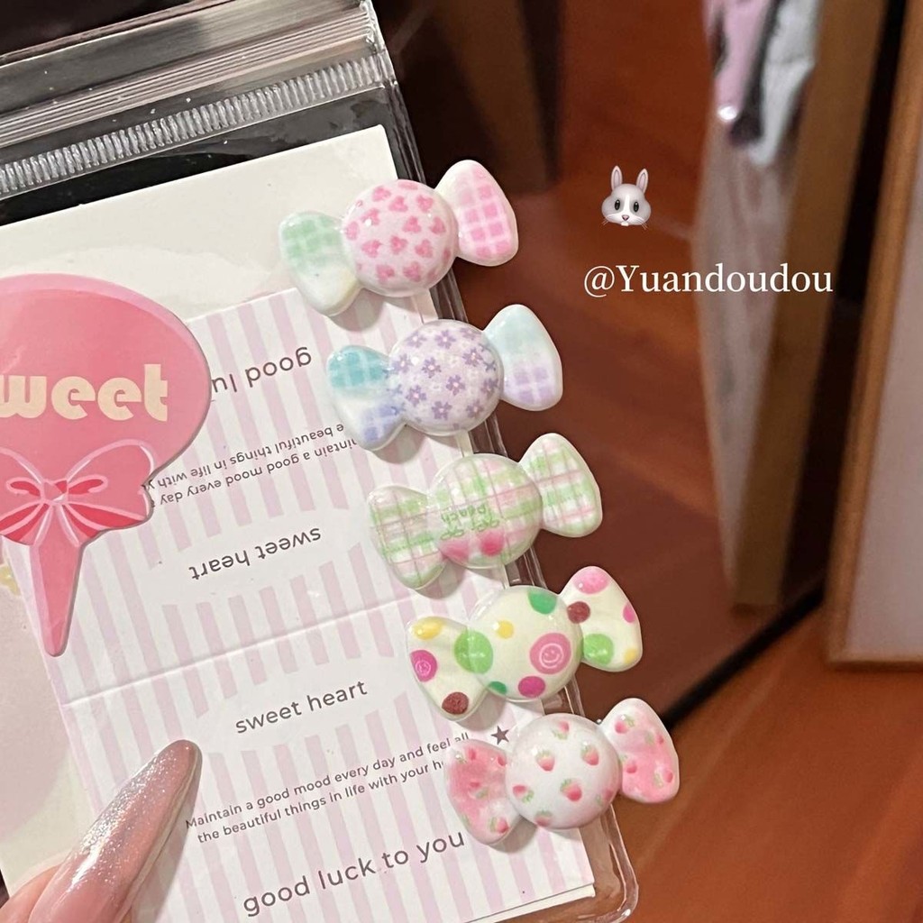 สาวหวานลูกอมกิ๊บ~น่ารักสาวหัวใจลายสก๊อตโบว์ ใบเรียกเก็บเงินเป็ด คลิปผมหักเรียบคลิปด้านข้างคลิปอุปกรณ์ผม