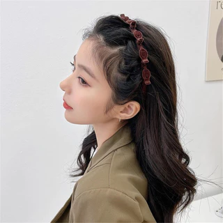Flocked ผม Braided Hairband หญิง Simple หน้าผาก Noble ผมการ์ดผมหัก Finishing Artifact อารมณ์แถบคาดศีรษะ
