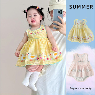 ฤดูร้อนใหม่เสื้อผ้าเด็กทารกชุดบอดี้สูทแขนกุด 0-24 เดือนเป็นม…