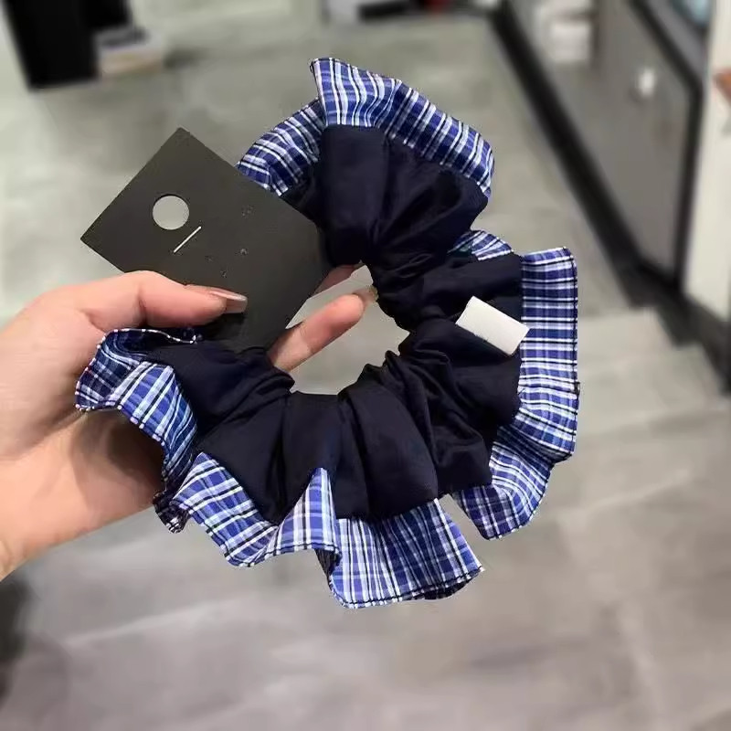 Blue Heart Strips Hair Ties หางม้าหัวเชือก Scrunchies เครื่องประดับผมสําหรับผู้หญิง ราคา ถูกที่สุด ดีลบีเคเค แกลเลอรีภาพที่ 2