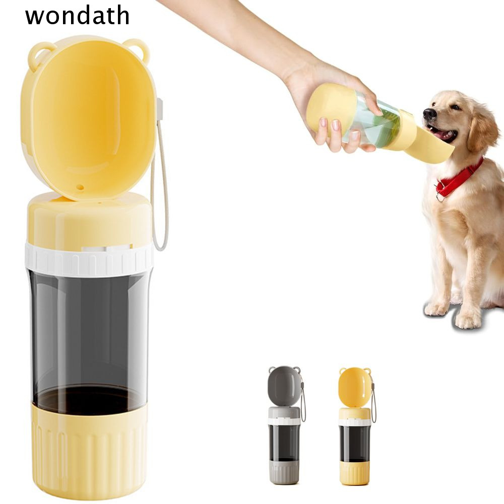 WONDA ถ้วยน้ํากลางแจ้งสําหรับสุนัข,พร้อมเชือกเส้นเล็กพร้อมภาชนะบรรจุอาหารขวดน้ําสุนัข,ทนทานแบบพกพา 2-in-1 Leakproof Pet Feeder สําหรับสัตว์เลี้ยงเดิน,เดินป่า,เดินทาง