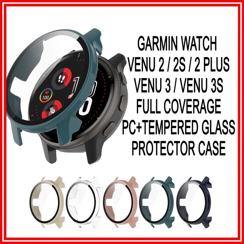 Garmin Venu 3 / 3s / 2 / 2s / 2 Plus เคสกระจกนิรภัย Venu2 Plus Protector Casing Venu 2 Plus Venu 2s 