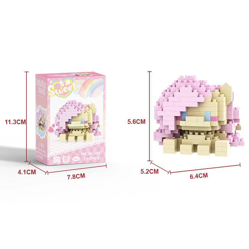 ตุ๊กตาการ์ตูนม้าน้อยสร้างบล็อกของเล่นของขวัญ ราคา ถูกที่สุด ดีลบีเคเค แกลเลอรีภาพที่ 4