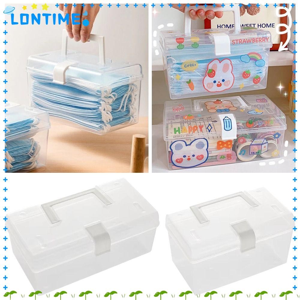 LONTIME 1 ชิ้นเบ็ดเตล็ดกล่องคอนเทนเนอร์,กันน้ํากันฝุ่นขนาดใหญ่-ความจุกล่องเก็บพลาสติก,ครัวเรือน Sundries เครื่องเขียนโปร่งใส Desktop Storage