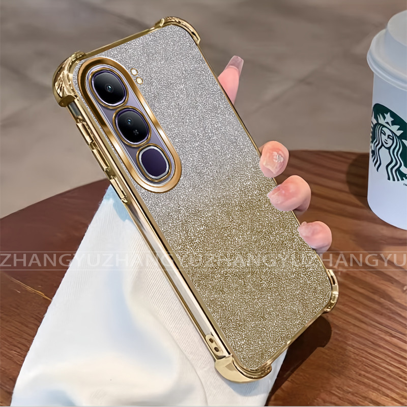 กันกระแทก case สําหรับเคสโทรศัพท์ Vivo Y200 2025 กระดาษแวววาวโปร่งใสใหม่ softcase SZ10
