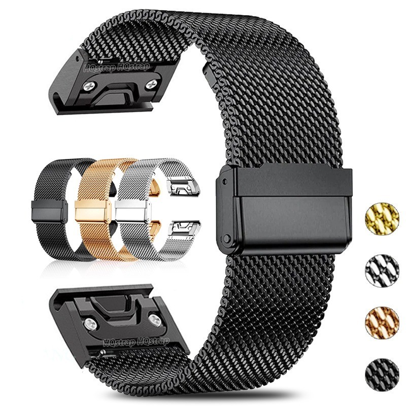 06mesh Milanese สําหรับ Garmin 7Pro Fenix 7X 6 Pro 5X 5 3HR Tactix สร้อยข้อมือสแตนเลสสําหรับ Garmin Watch Band 26 มม.22 มม.20 มม.