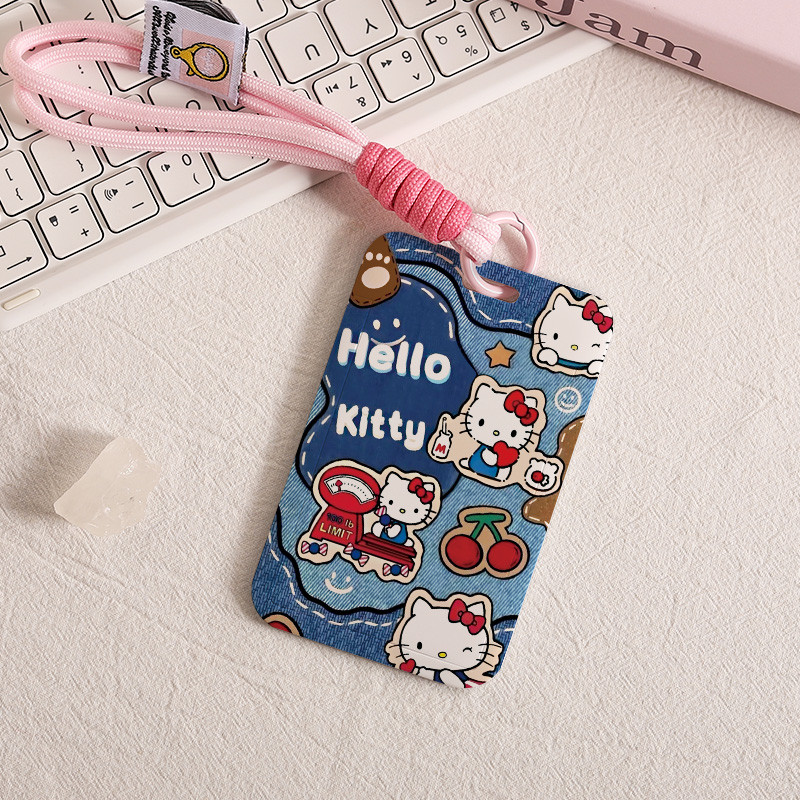 Ins Hello Kitty Card Holder Student Campus Card Set Monkey D Luffy Card Cover Work Exhibition Access Case