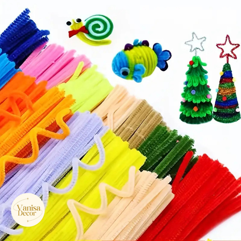 (บรรจุ100เส้น) สินค้าพร้อมส่ง ลวดกำมะหยี่ DIY มัดแยกสี สร้างสรรค์งานประดิษฐ์ต่างๆ สำหรับงานฝีมือ สีสันสดใส สินค้าขายดี