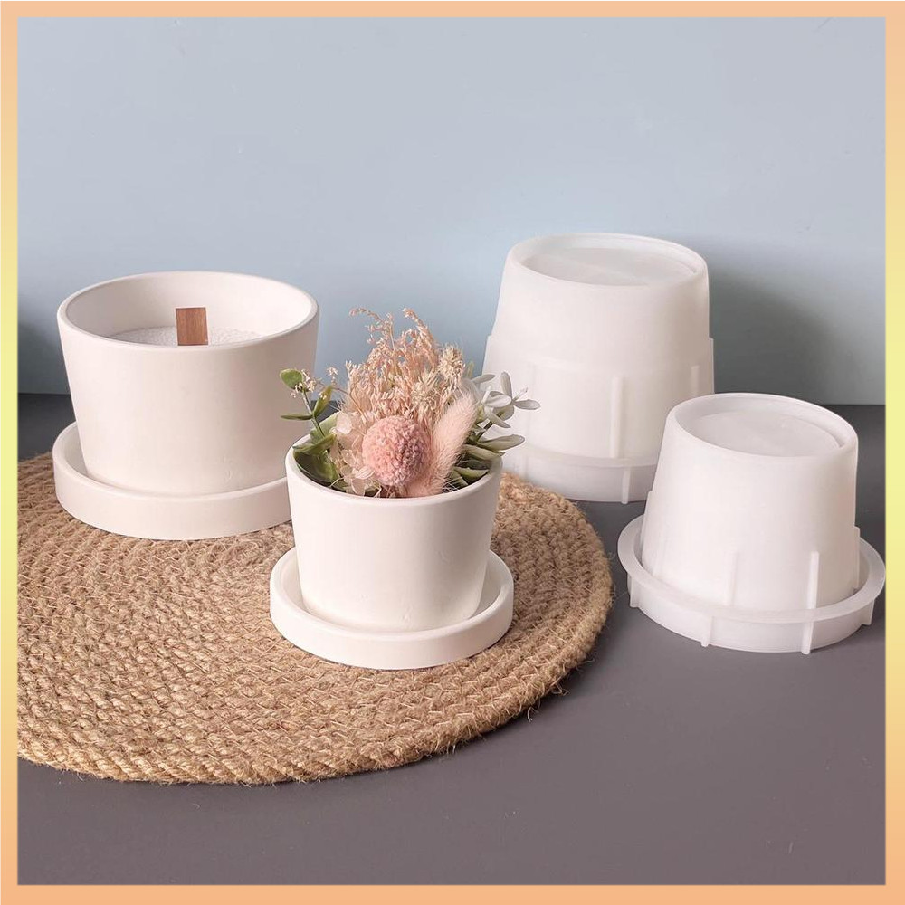 แม่พิมพ์หยด Diy แม่พิมพ์โถขนาดเล็กพร้อมฝาปิดขนาดใหญ่สําหรับเทียนของขวัญหัตถกรรม