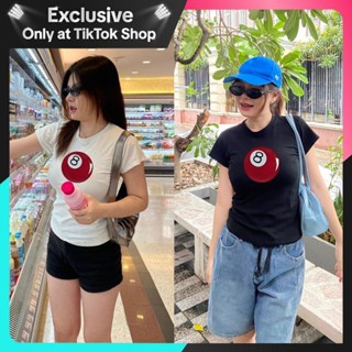 เสื้อยืดเข้ารูป เสื้อรัดรูป ทรงคอกลมแขนสั้น สกรีนลูกสนุ๊ก  ท…