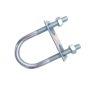 SYLV 1 ชิ้นท่อ U-Clamp, สกรูชุบสังกะสี Q235 เหล็กคาร์บอน M8 แคลมป์ท่อกลม, พร้อม Baffle มุมขวา U-bolt สําหรับหลอดกลม