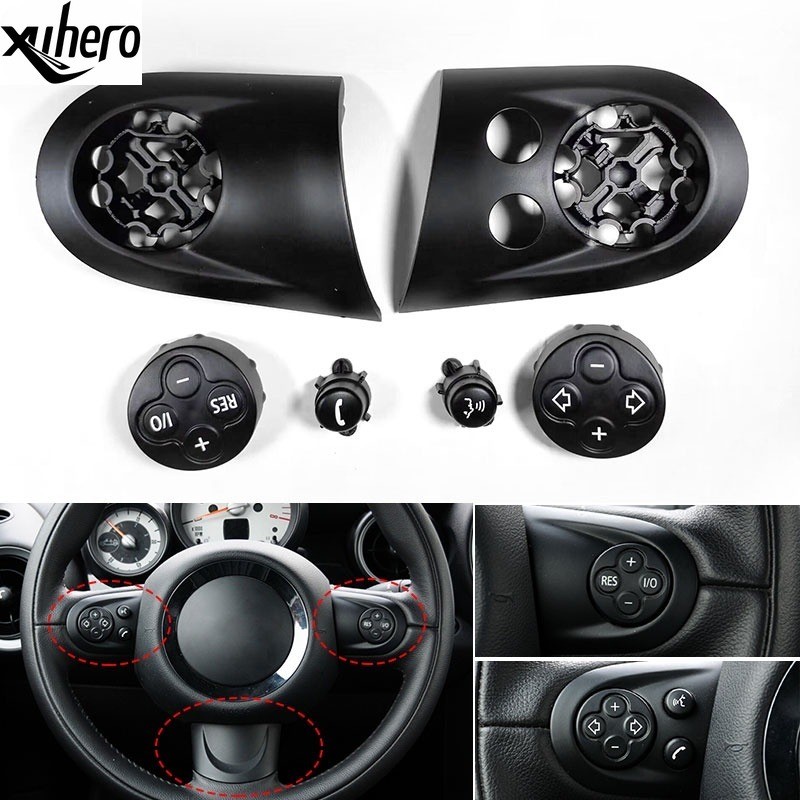 พวงมาลัยรถยนต์มัลติฟังก์ชั่นเสียง Cruise Control ปุ่มสวิทช์ Trim สําหรับ BMW MINI Cooper R55 R56 R57