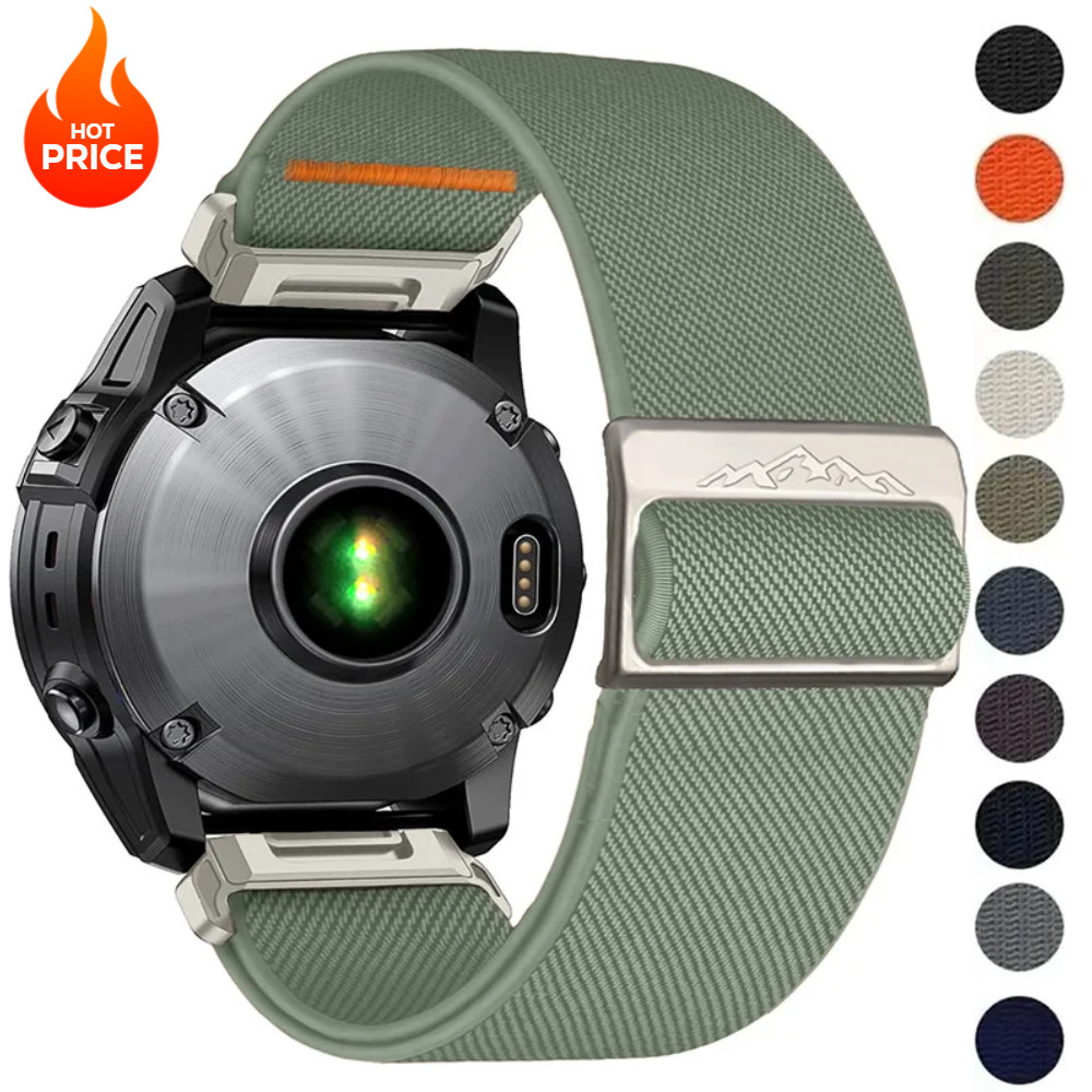 26/22 มม.สายรัดไนลอนยืดหยุ่นสําหรับ Garmin Fenix 8 E Tactix 8 Instest 3 MIP 5X 6X 6 7 7X Pro/Mk2 Mk2i G1/Enduro 2 3 สร้อยข้อมือกีฬาสายนาฬิกา