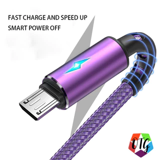 สายชาร์จไนล่อนถัก 1.2 ม. ทนทาน ชาร์จเร็ว & สายเคเบิล Android Micro USB / type c , 5A LED สายเคเบิล for iPhone