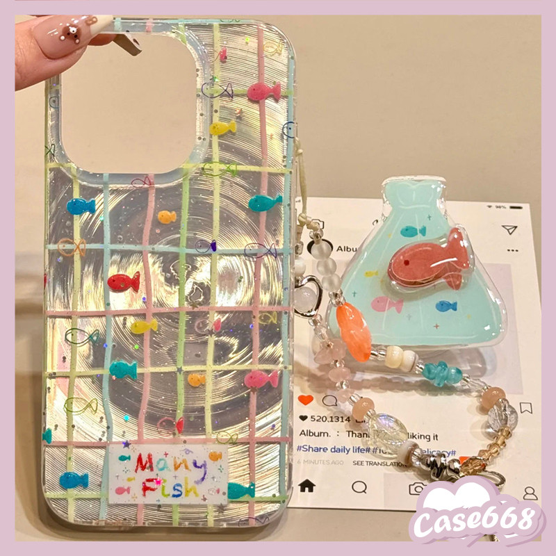 เคสไอโฟน 7Plus สำหรับ iPhone 11 16 15 13 14 12 Pro Max 7 16 8 15 14 Plus XR X XS Max ปลาสดกระแสน้ำวนฟุ่มเฟือย