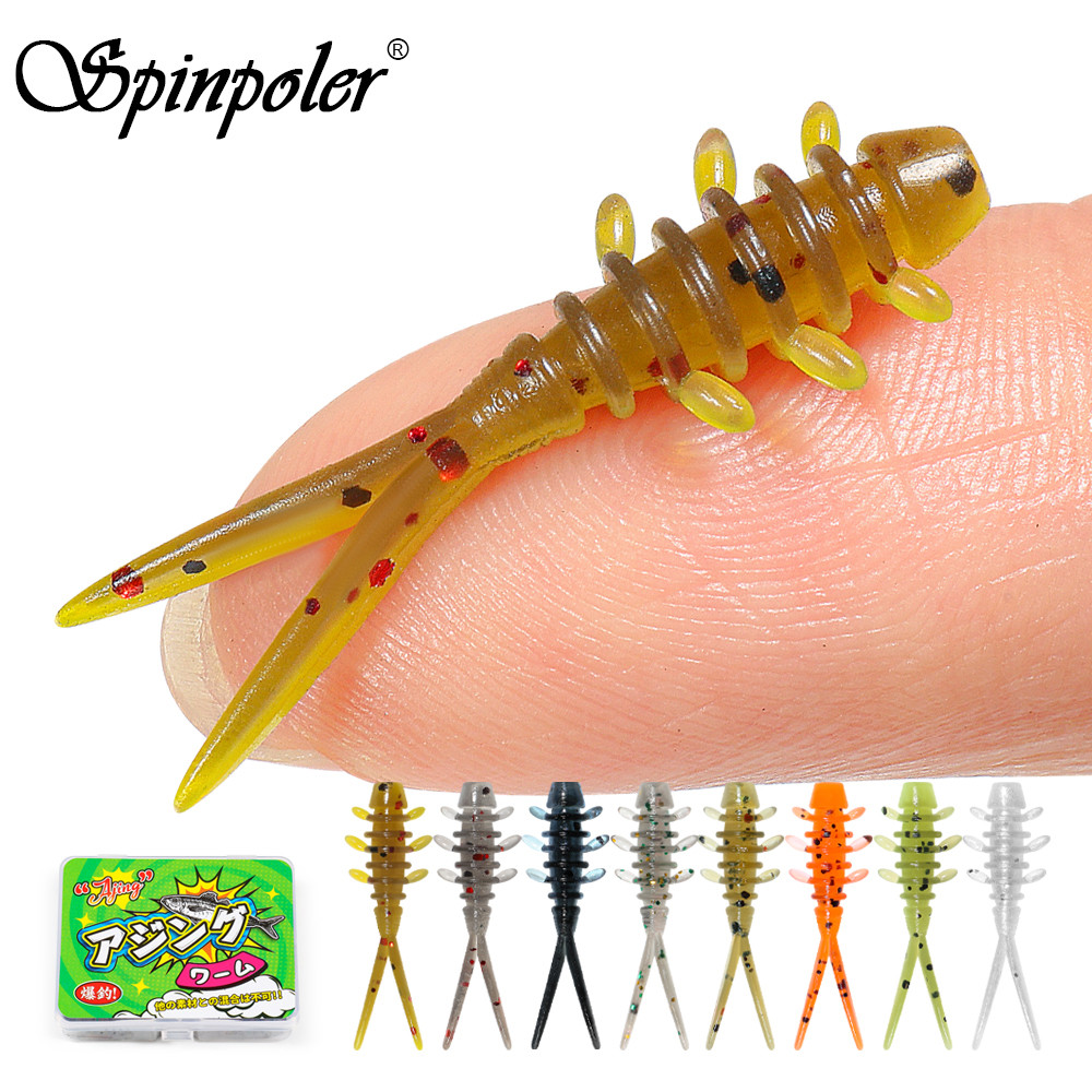 Spinpoler TPR Mini Worm Ajing ซิลิโคนเหยื่ออ่อนเหยื่อประดิษฐ์ 25 มม.สําหรับตกปลาทะเลตกปลา Rockfishin