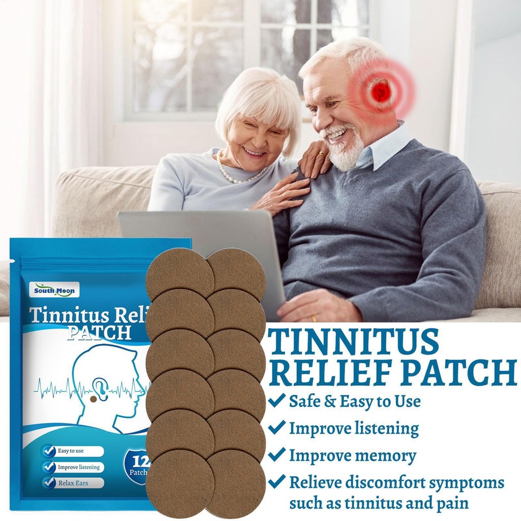 Tinnitus บรรเทาสําหรับ Ringing หู Tinitus แพทช์หู 12 pcs หู Patch แหวนหูบรรเทา Anti-Headache Patch พืชธรรมชาติ demebth