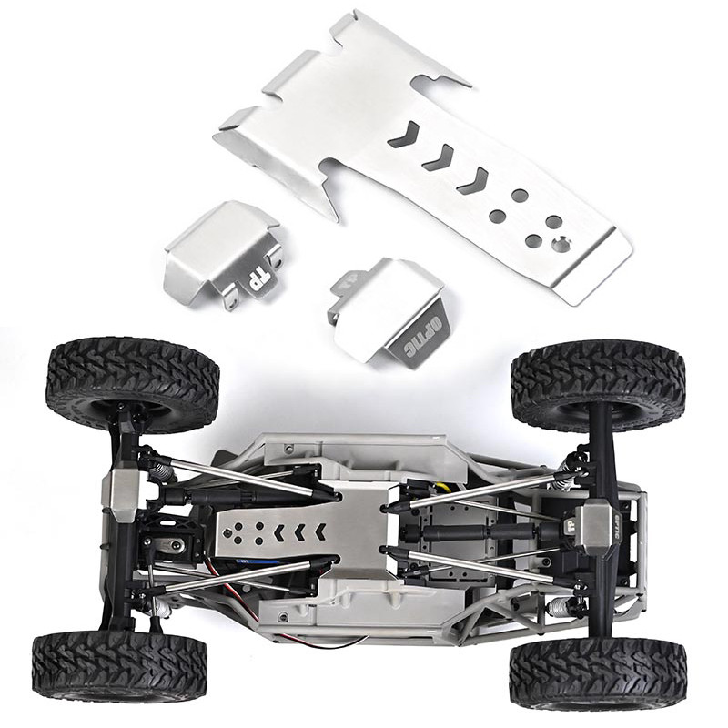 1 ชุดโลหะแชสซีเกราะยามแผ่นสําหรับ 1/10 RC Crawler VP OPTIC H10