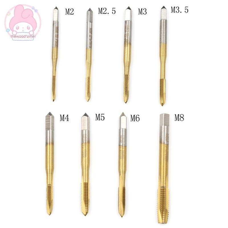 Thewoodfamer M2/M2.5/M3/M3.5/M4/M5/M6/M8 HSS เมตริกตรงขลุ่ยสกรูแตะปลั๊ก EN