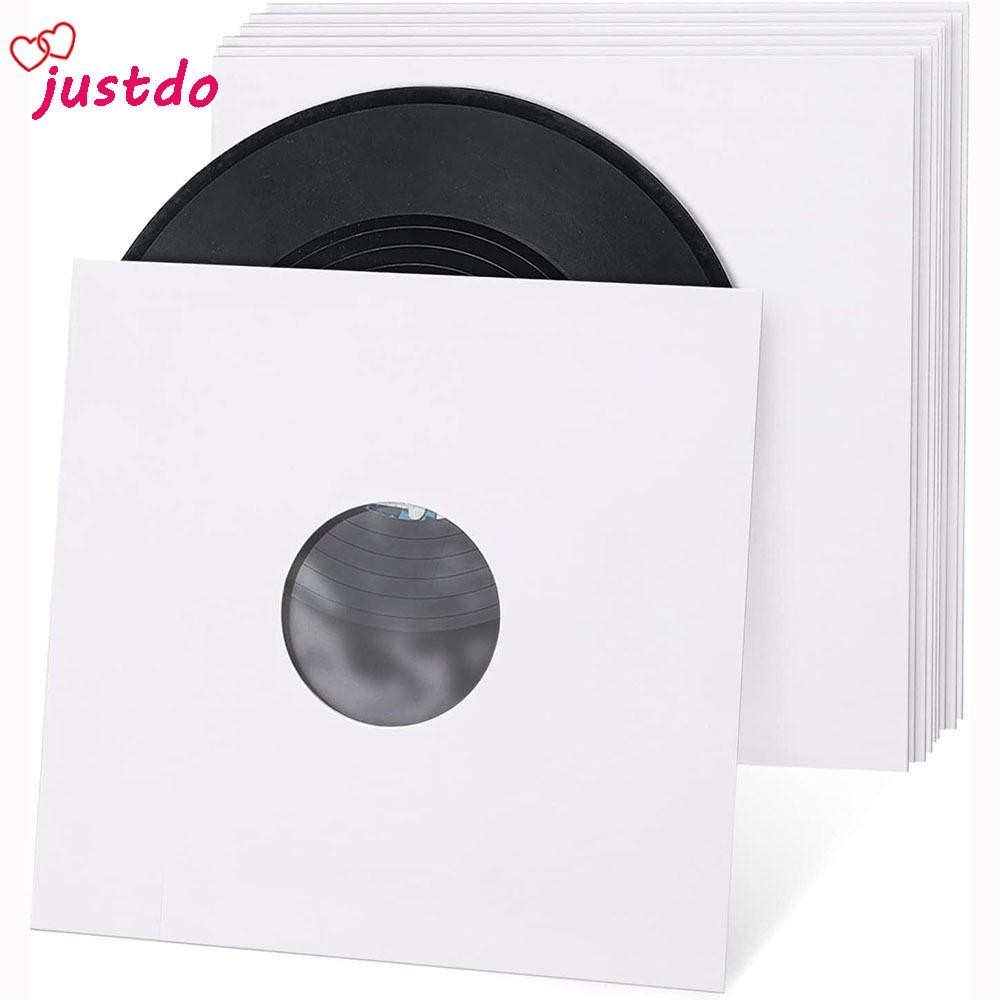 JUSTODO LP Record Cover, Resealable White Vinyl Records Sleeve, 7/10/12inch Record Storage Bags Reco