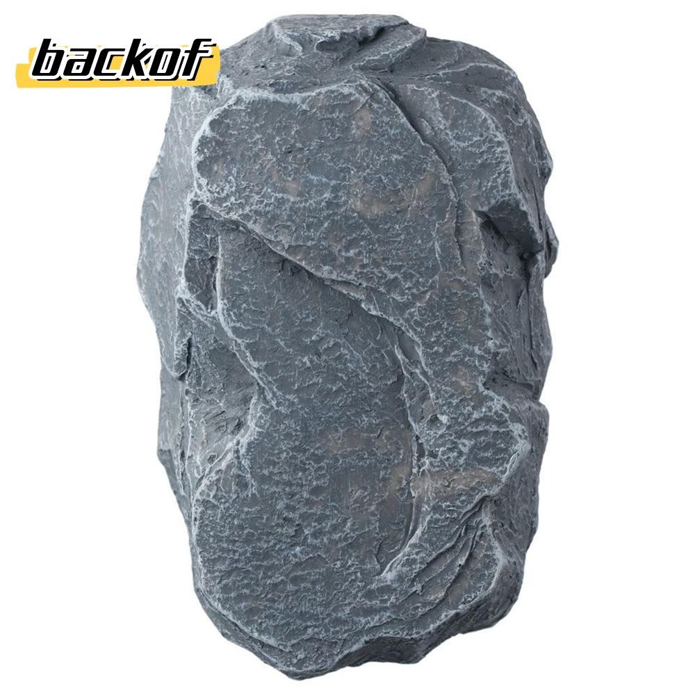 Backof กล่องเก็บกุญแจซ่อนอะ กล่องเก็บกุญแจรูปทรงหินสีน้ําตาล กล่องยาเครื่องประดับเรซินรักษาความปลอดภัยน่ารักในร่ม