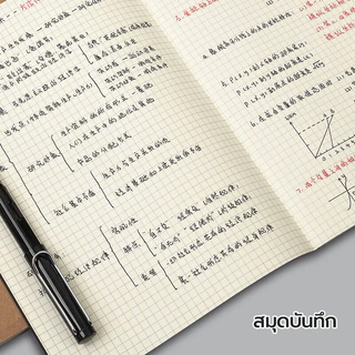 สมุดโน๊ต สมุดโน๊ต สมุดปกน้ำตาล โน๊ตบุ๊คกริด notebook สมุด ขนาด 16K A5 นักเรียนเขียนง่าย ตาหมากรุก เครื่องเขียนนักเรียน