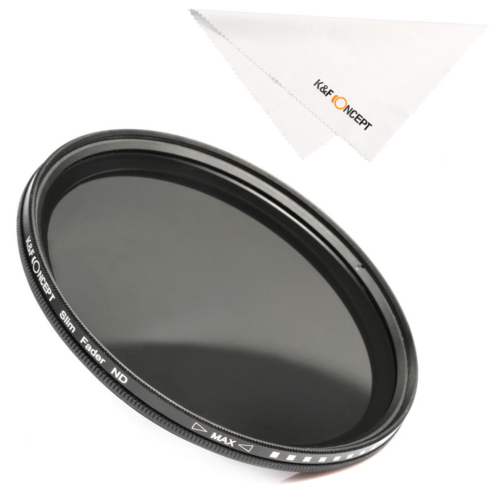 K&F CONCEPT B series 37mm-82mm Ultra-Slim Adjustable ND2-400 Filter พร้อมผ้าทำความสะอาด 3 ชิ้น