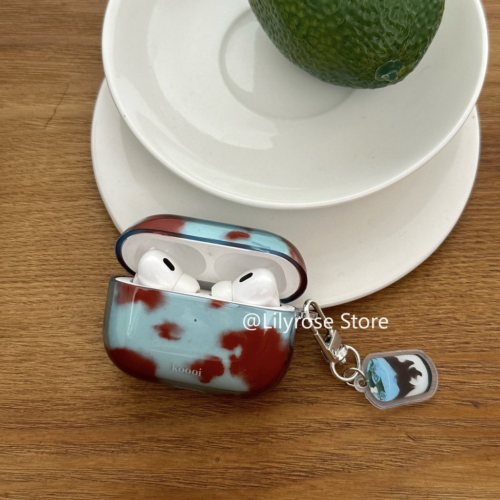 เคสหูฟัง TPU สําหรับ AirPods 4 [2024] AirPods Pro2 3 2 1 Apple Wireless Bluetooth Protector สีฟ้าสีแดงโปร่งใส