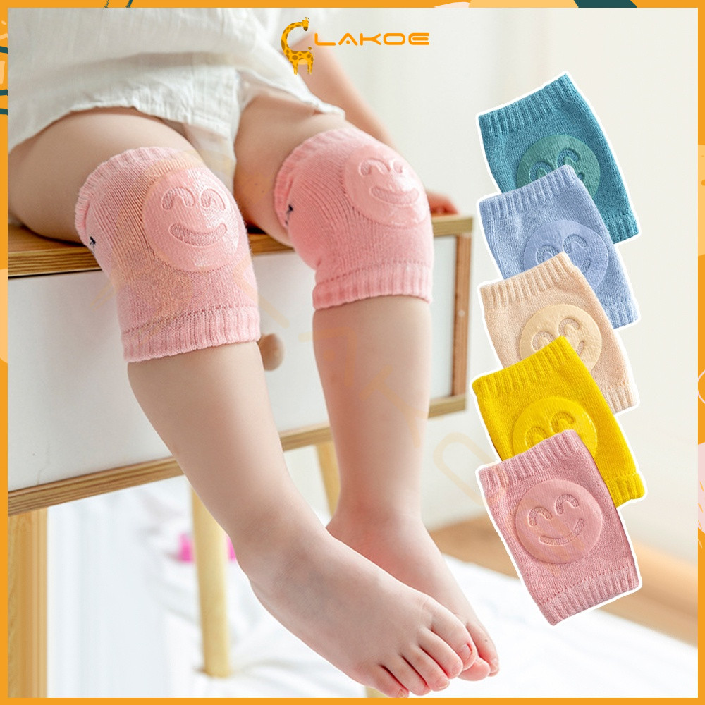 LAKOE สนับเข่าคู่ ถุงรองเข่าขณะคลาน ผ้านิ่ม สนับเข่าเด็ก มีกันลื่น ผ้าฝ้าย (1คู่)