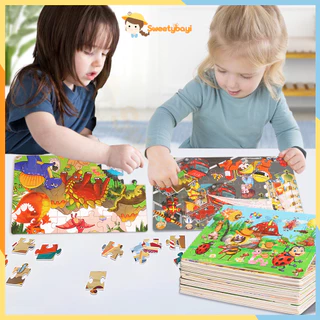 SWEETYBAYI จิ๊กซอว์ไม้ จิ๊กซอว์สำหรับเด็ก มีแบบให้เลือกเยอะ 30 ชิ้น พร้อมกรอบไม้