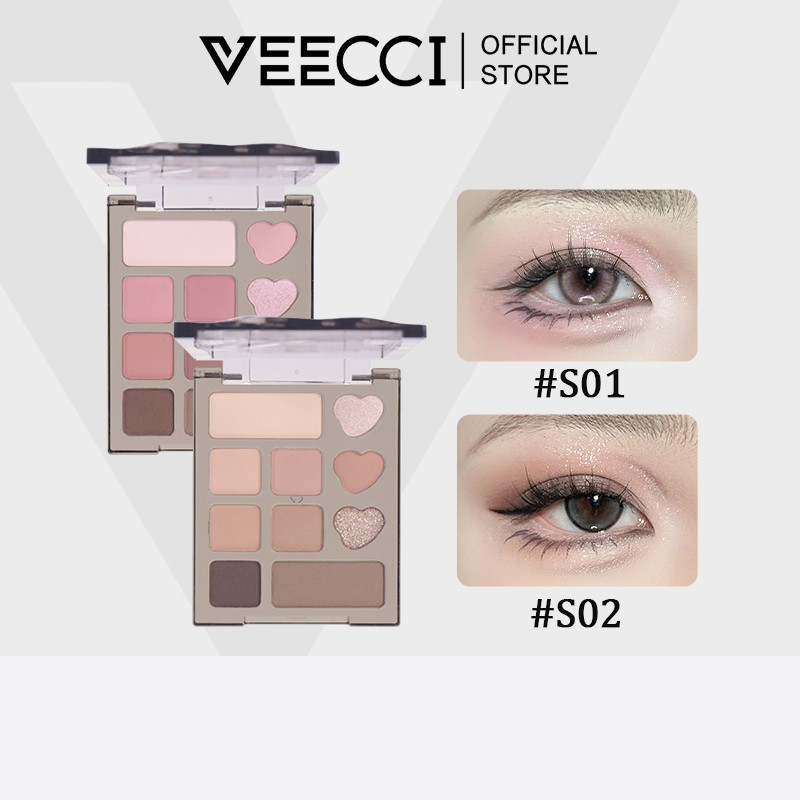 VEECCI อายแชโดว์ สิบสี เคลือบ ชิมเมอร์ ง่าย รอยเปื้อน อเนกประสงค์  แบบพกพา พาเลทตา 4.2 g