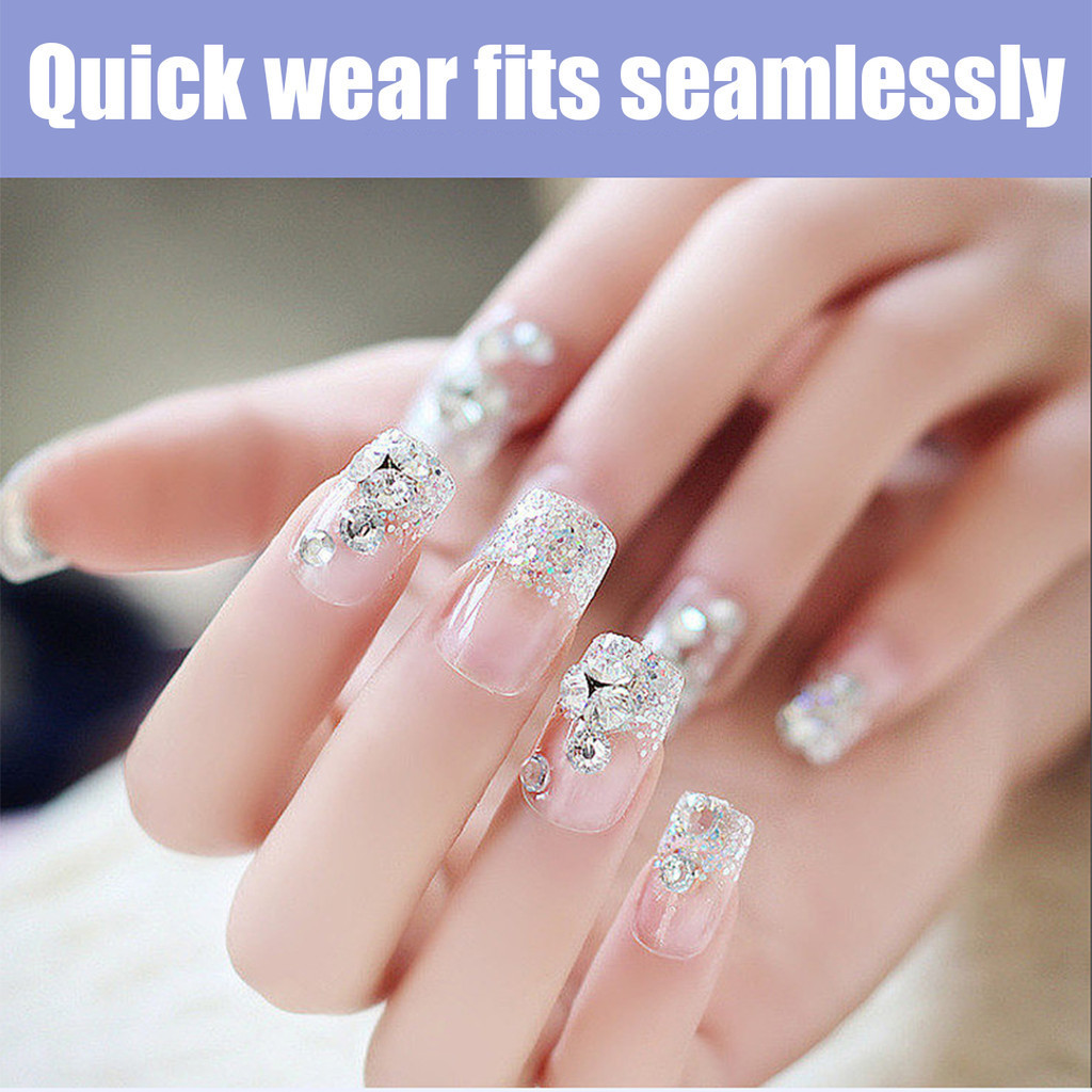 จัดส่งรวดเร็ว 24ชิ้น สติกเกอร์ติดเล็บปลอม กาวติดเล็บปลอมเจล กันน้ำ สีใส แผ่นกาวซิลิโคน - รูปที่ 6