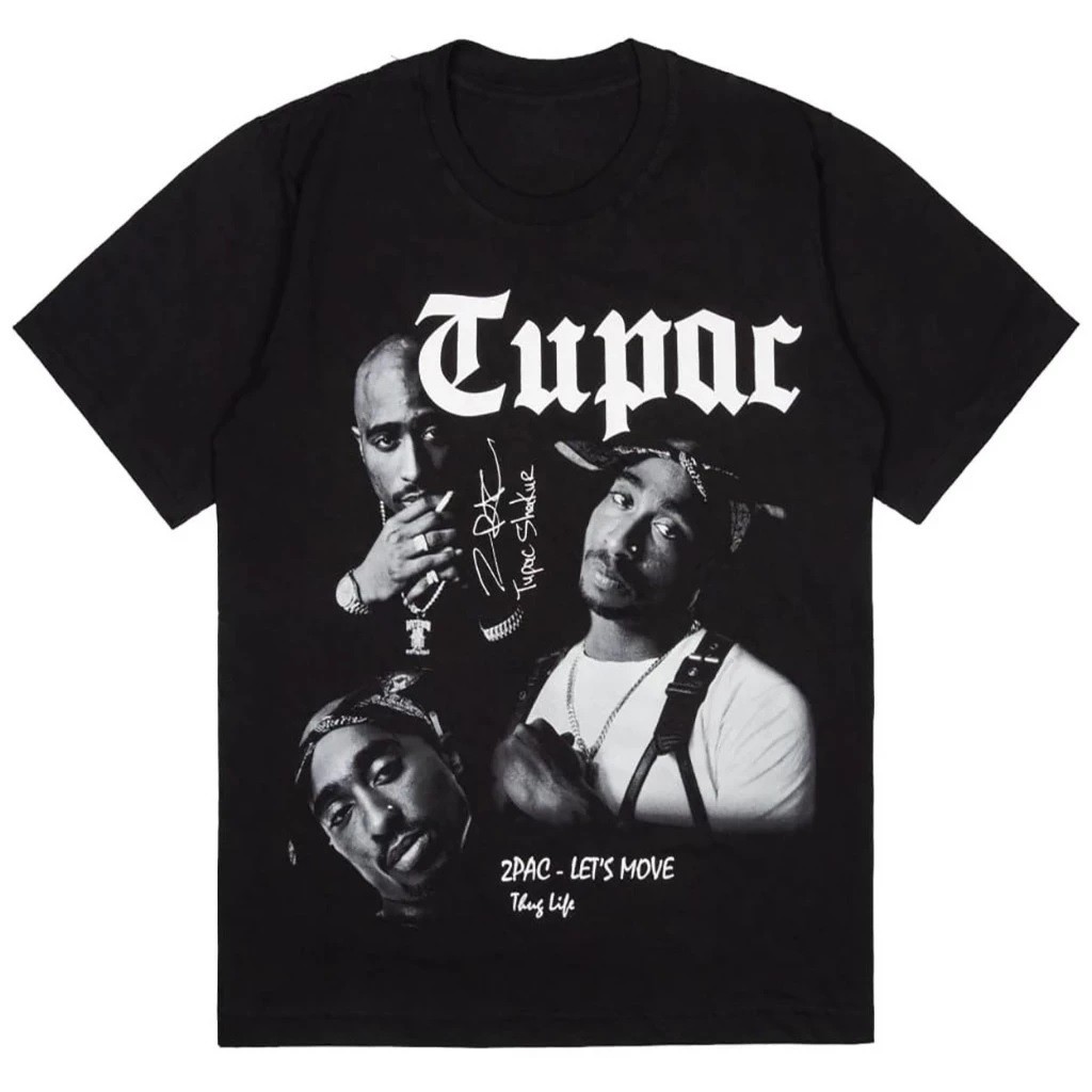 [366SP] TUPAC 2PAC SHAKUR MENS DISTRO T-SHIRT เสื้อยืดสีดํา