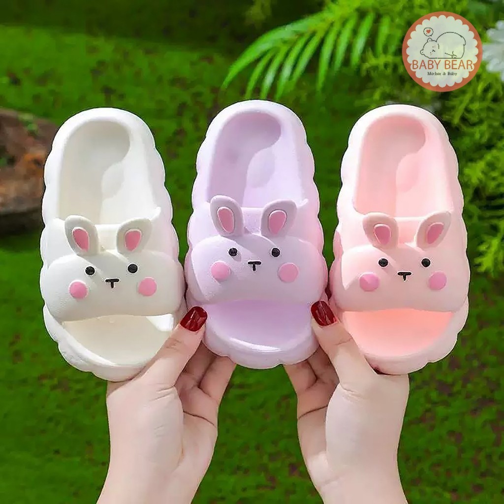 รองเท้าแตะเด็ก รองเท้ากระต่าย รองเท้าเด็กผู้หญิง สีสดใส พื้นนิ่มๆ 2-5ปี
