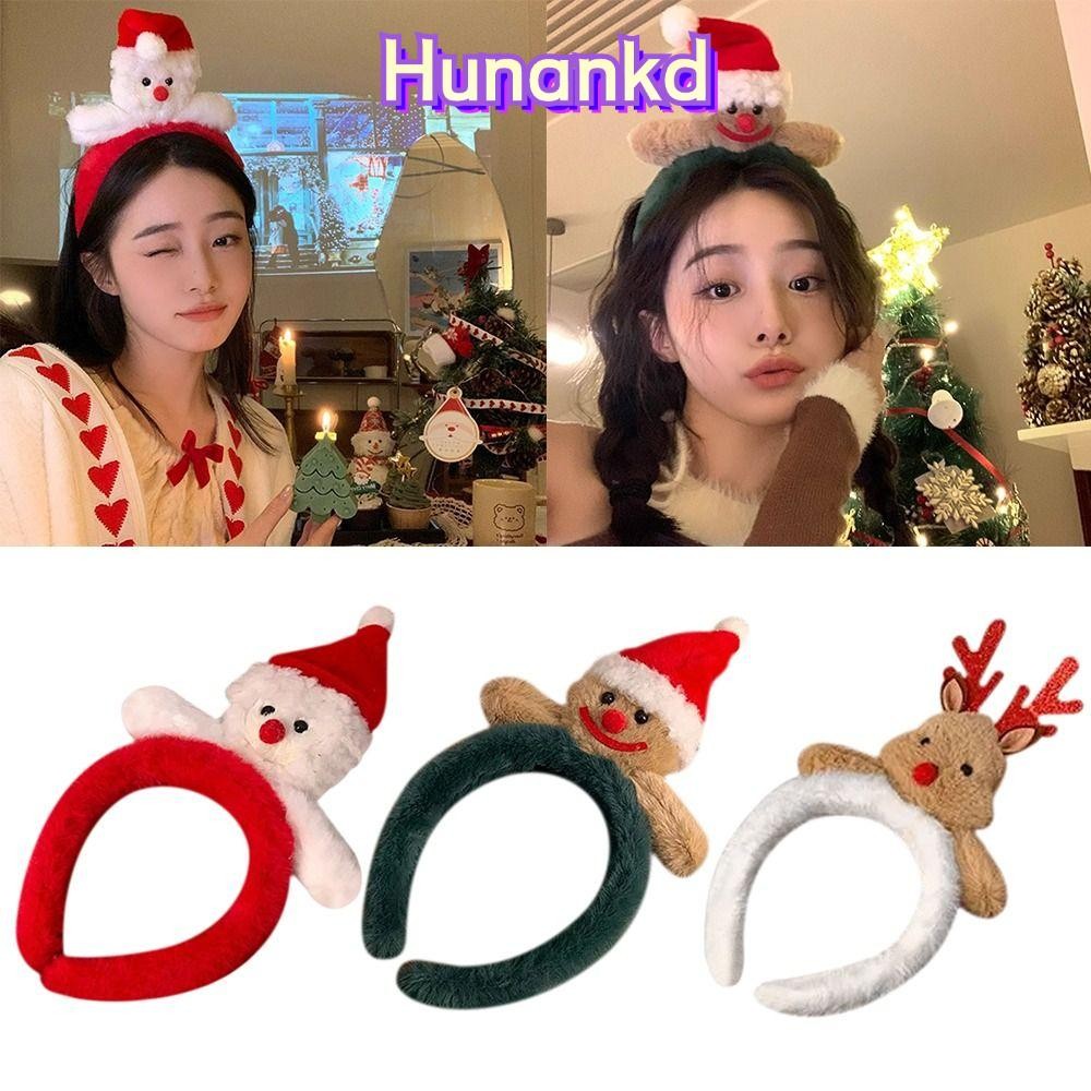 Huan ที่คาดผมคริสต์มาส, ยางรัดผมกวางซานตาคลอส, ตุ๊กตาหิมะน่ารัก ห่วงผมการ์ตูนคริสต์มาส